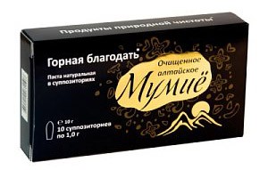 Фитосвечи при геморрое №10 супп. рект. (Мумие очищенное алтайское)