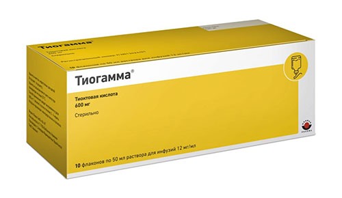 Тиогамма 1,2% 50мл №10 р-р для инфузий (Альфа-липоевая к-та)