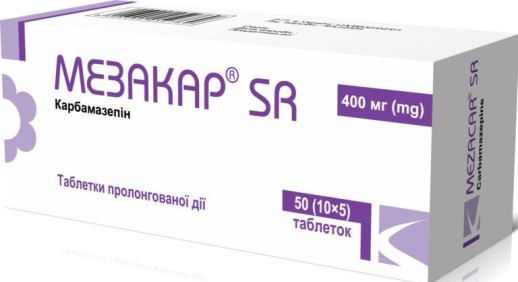 Мезакар SR 400мг №50 таб. пролонгированного действия(Карбамазепин)