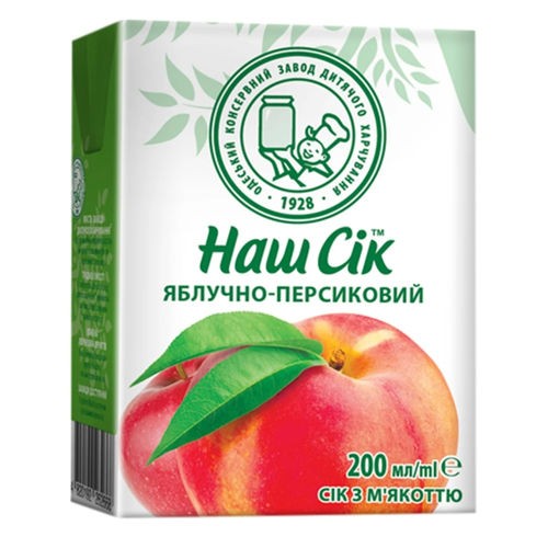 Сок НАШ СОК Яблоко/Персик 0,2л