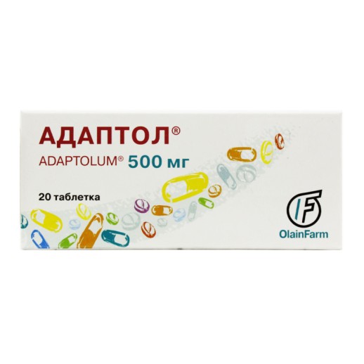 Адаптол 500мг №20 таб. (успокоительное ср-во)
