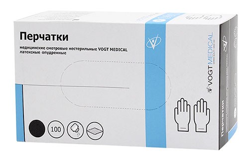 Перчатки мед.латексные смотровые н/ст р-р S №100 неопудренные
