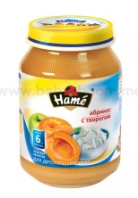 Hame пюре абрикос с творогом с 6 мес.(190г)