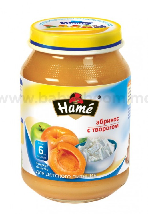 Hame пюре абрикос с творогом с 6 мес.(190г)
