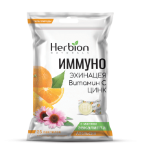 Иммуно Эхинацея,вит.С, Zn Herbion №25 пастилки со вкусом Апельсина, с маслом эвкалипта