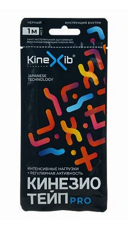 Бинт адгезивный (Кинезио-Тейп) 1м х 5см восстанавливающий нестерильный (черн.)