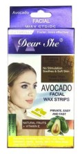 Восковые полоски Dear She для депиляции лица с Авокадо (10 шт)