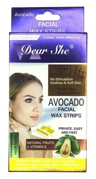 Восковые полоски Dear She для депиляции лица с Авокадо (10 шт)