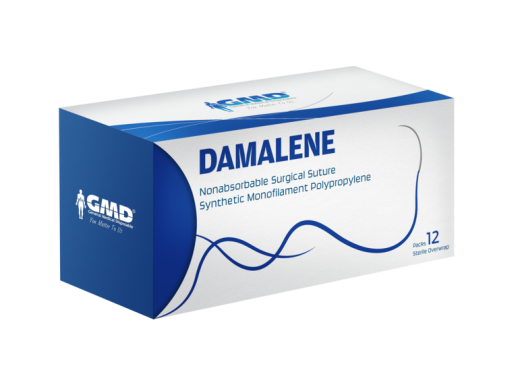 Шовный материал Damalene хирург. USP 6/0 ME0.7 игла круглая, длина 75см №12 (синий)