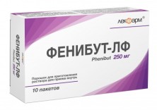 Фенибут ЛФ 250мг №10 пор. для пригот. р-ра д/приема внутрь (ноотропное ср-во)