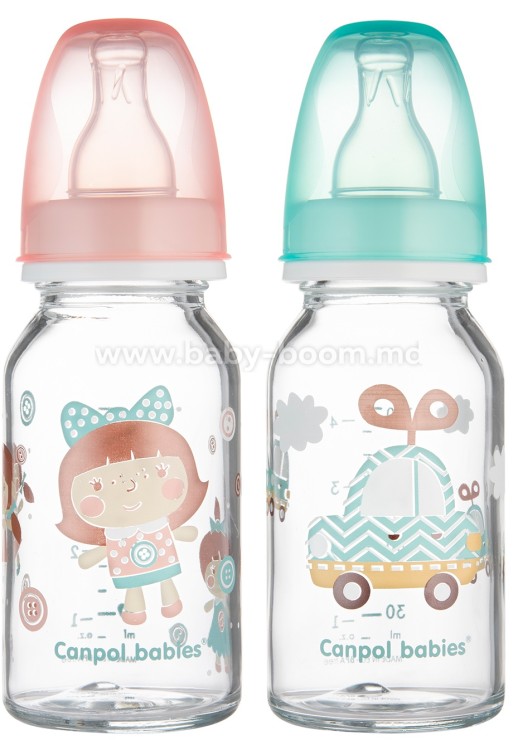 CANPOL - Бутылочка стеклянная 120мл игрушки