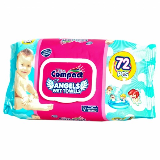 Салфетки влажные Ultra compact №72 Ангелс Детские с крышечкой