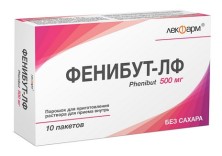 Фенибут ЛФ 500мг №10 пор. для пригот. р-ра д/приема внутрь (ноотропное ср-во)