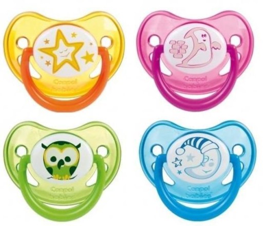 CANPOL - Пустышка силиконовая С ортодонтическая Night Dreams светится в темноте