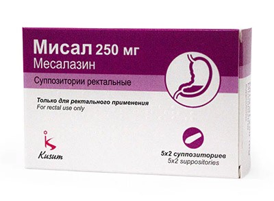 Мисал 250мг №10 супп.рект. (Месалазин)
